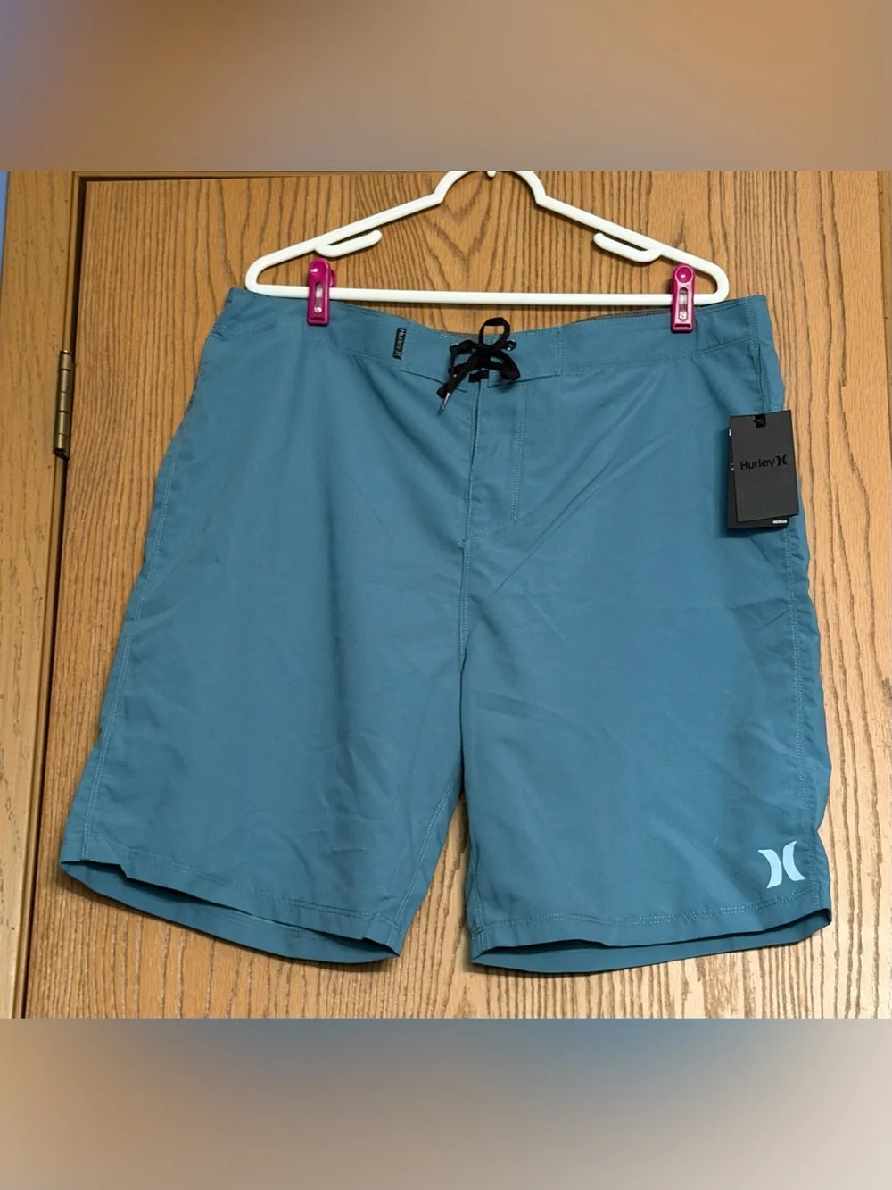 Hurley OAO 2.0 BDST 21 Men's Blue Solid Board Shorts 38 Drawstring Pocket